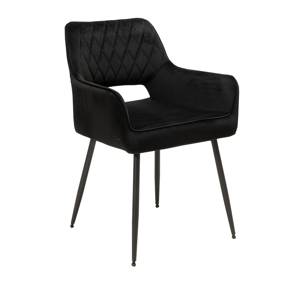 Velvet dining room chair Mika black