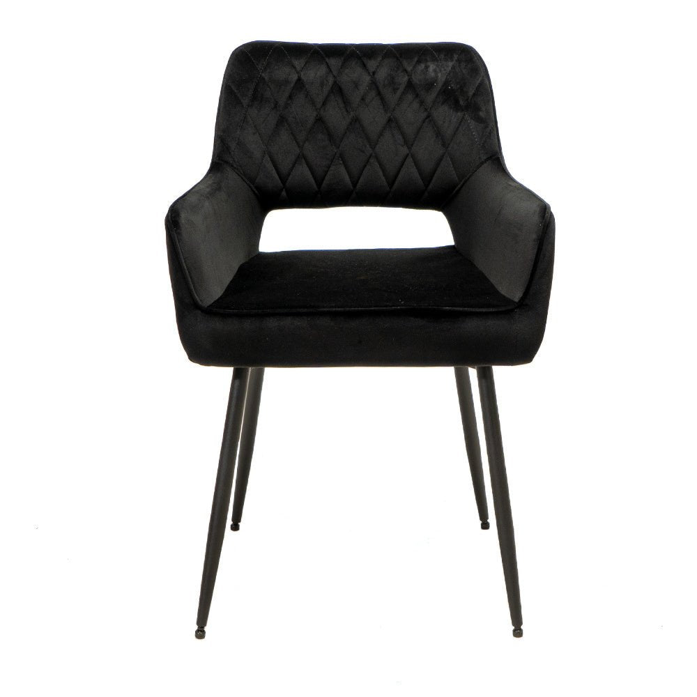 Velvet dining room chair Mika black - image 6