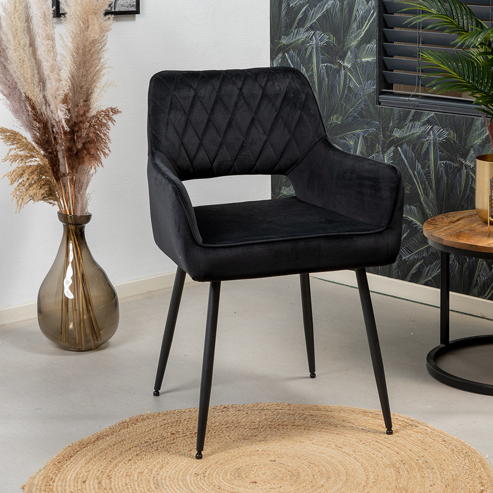 Velvet dining room chair Mika black - image 4