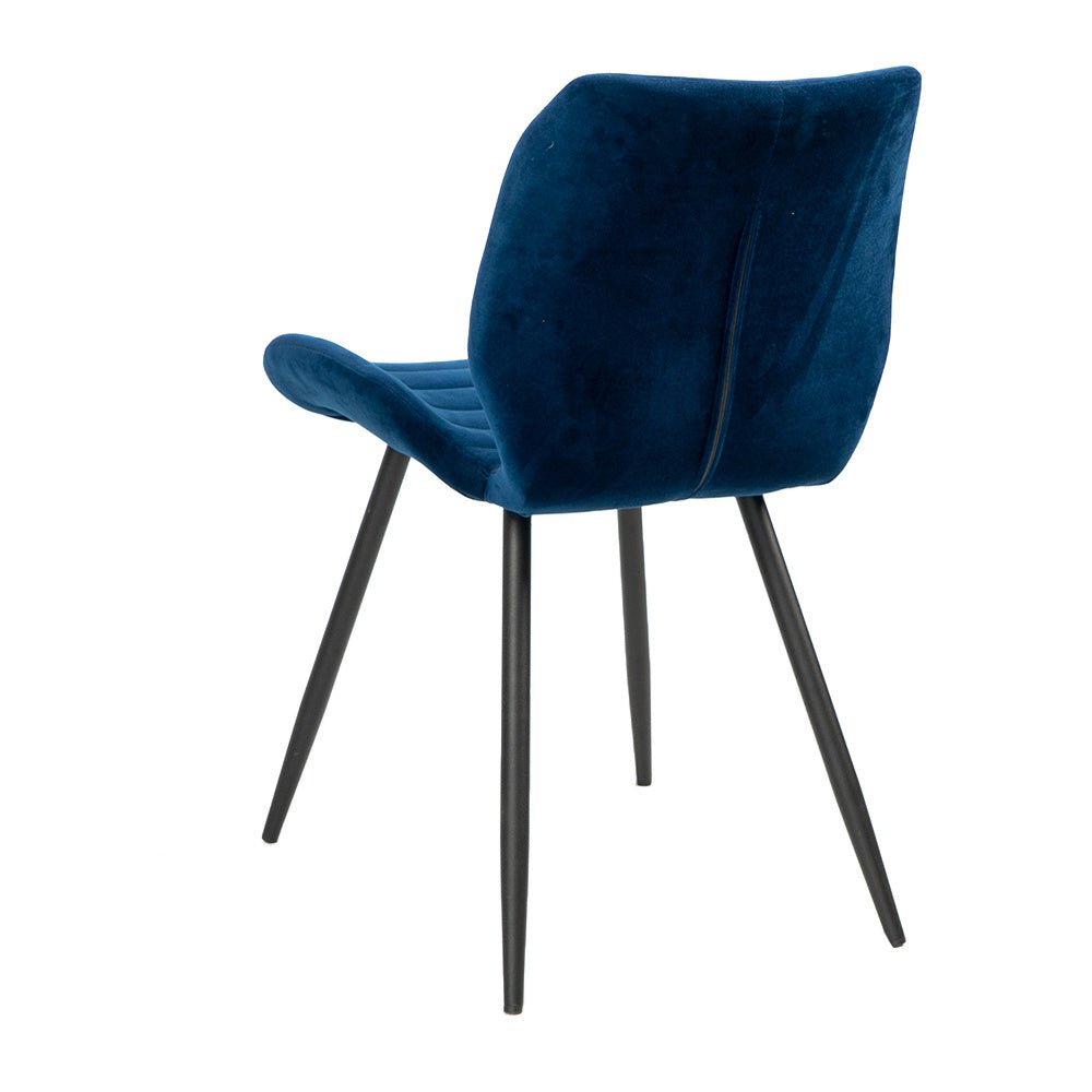 Velvet dining room chair Toby dark blue Blue
