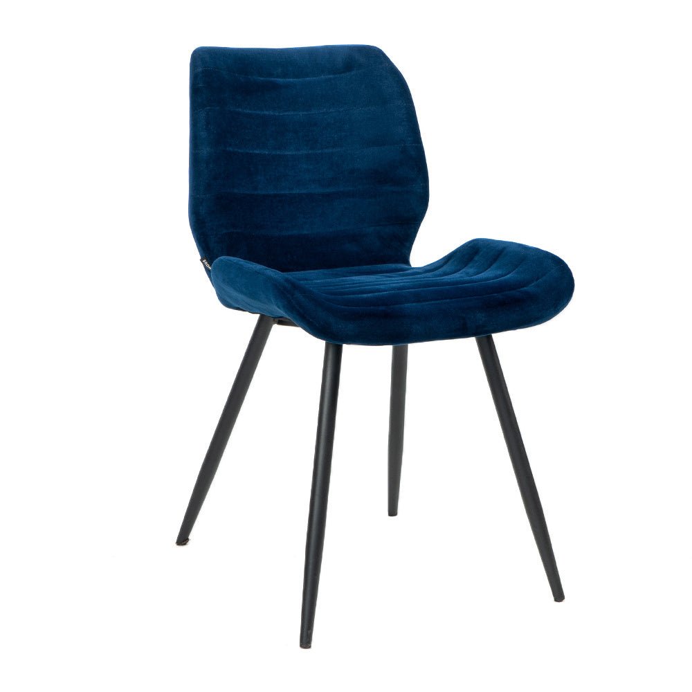 Velvet dining room chair Toby dark blue Blue