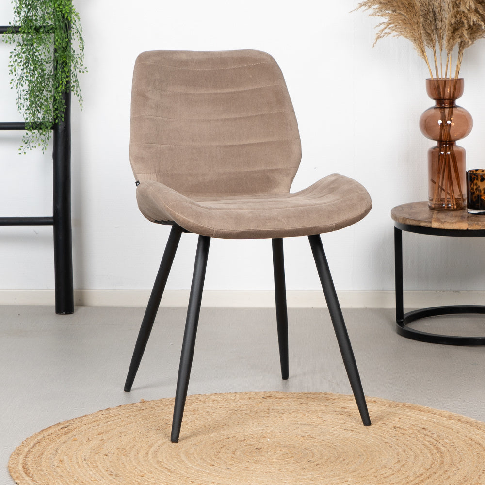 Velvet dining room chair Toby taupe - image 1
