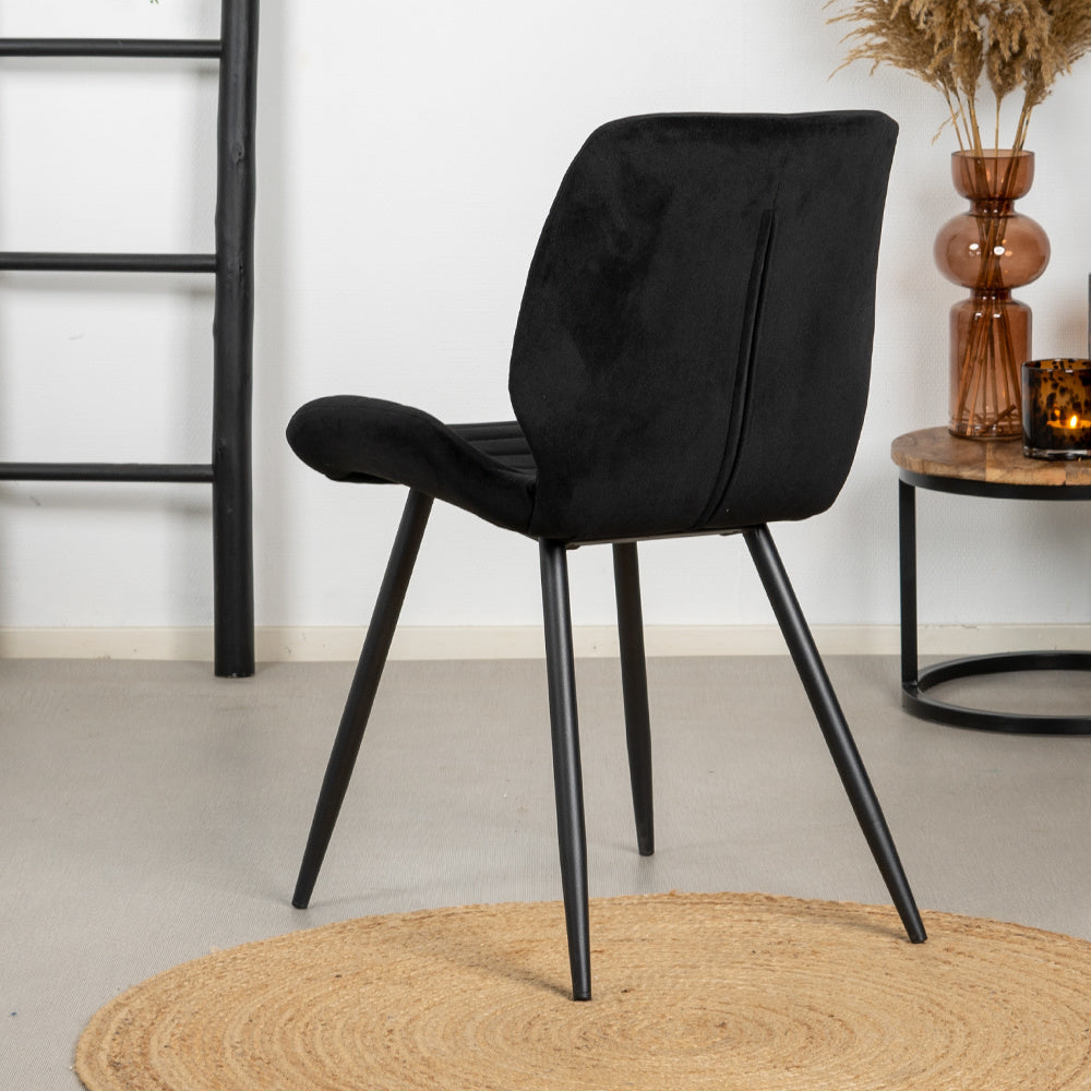 Velvet dining room chair Toby black - image 2