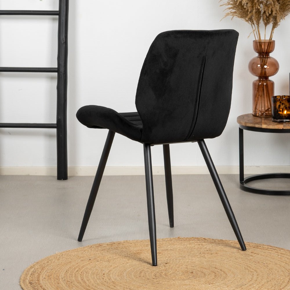 Velvet dining room chair Toby black - image 2