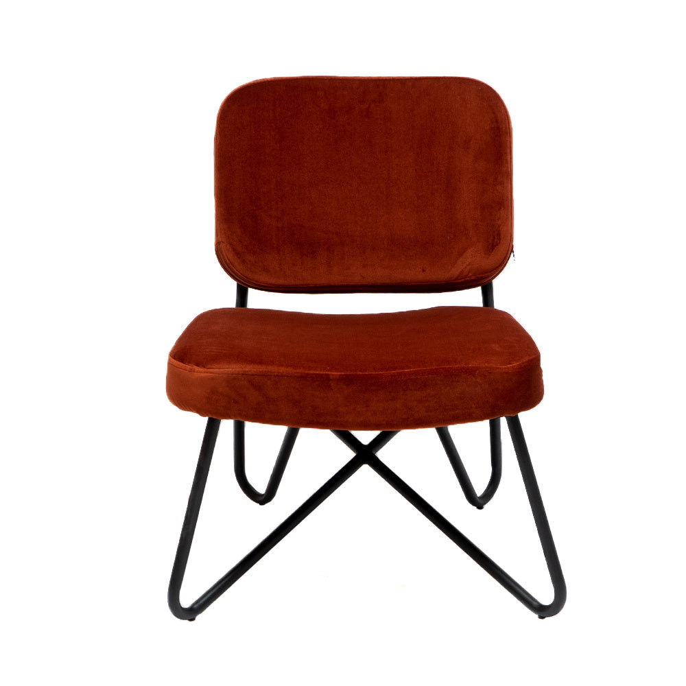 Velvet armchair Julia copper