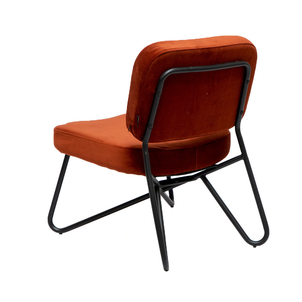 Velvet armchair Julia copper
