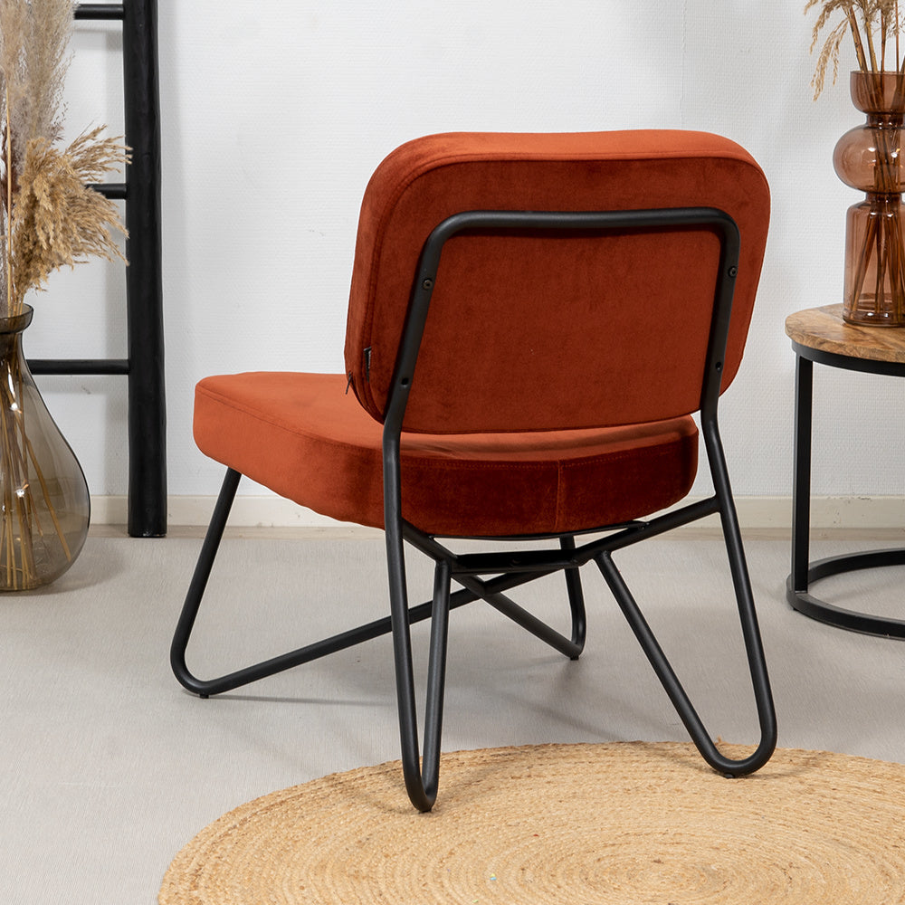 Velvet armchair Julia copper