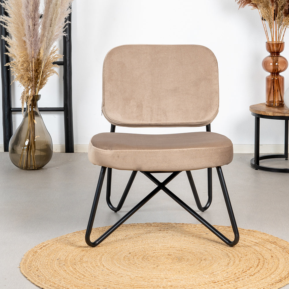 Velvet armchair Julia taupe