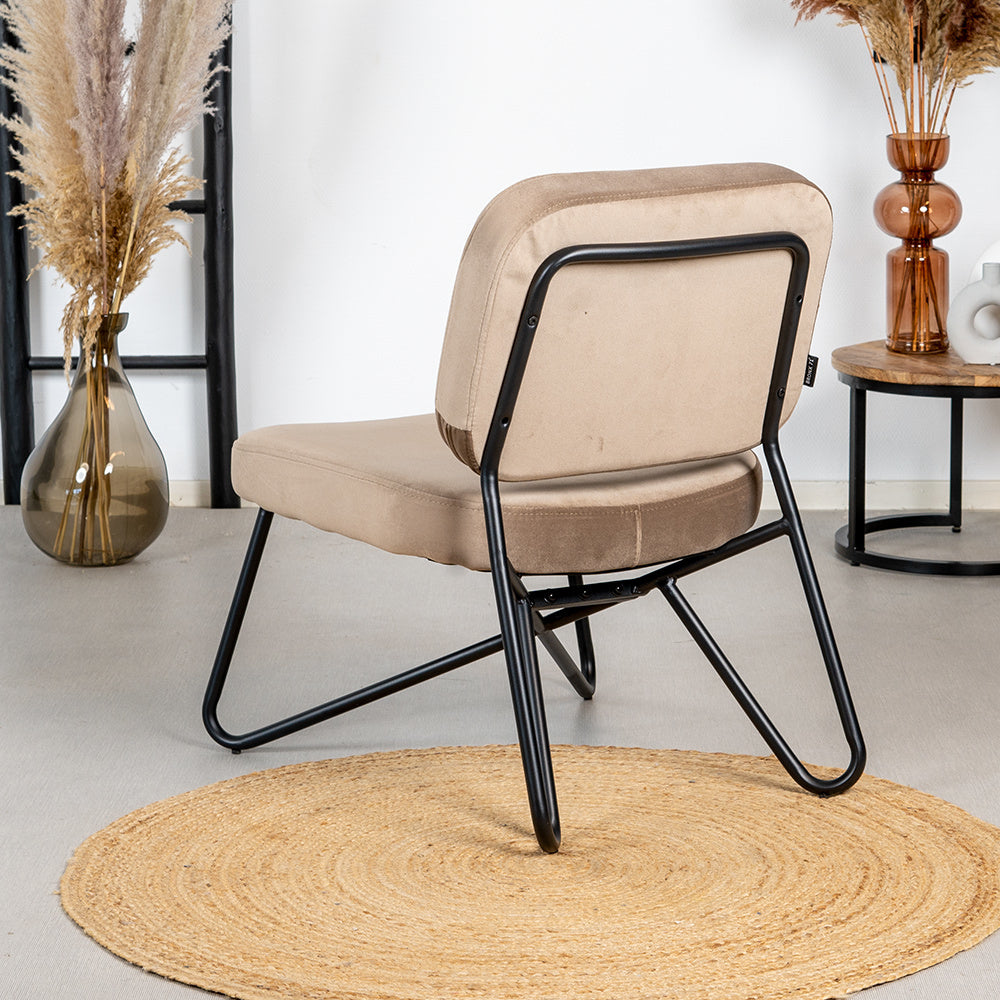 Velvet armchair Julia taupe