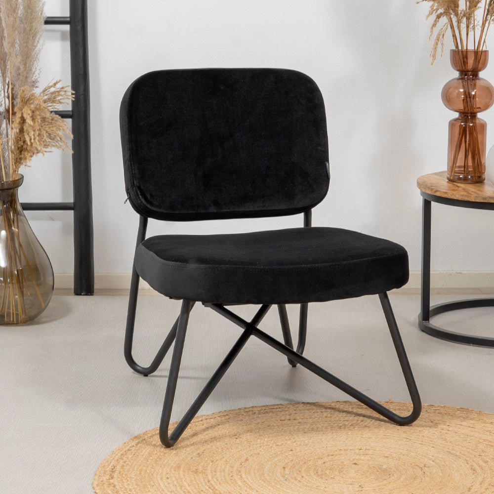 Velvet armchair Julia black