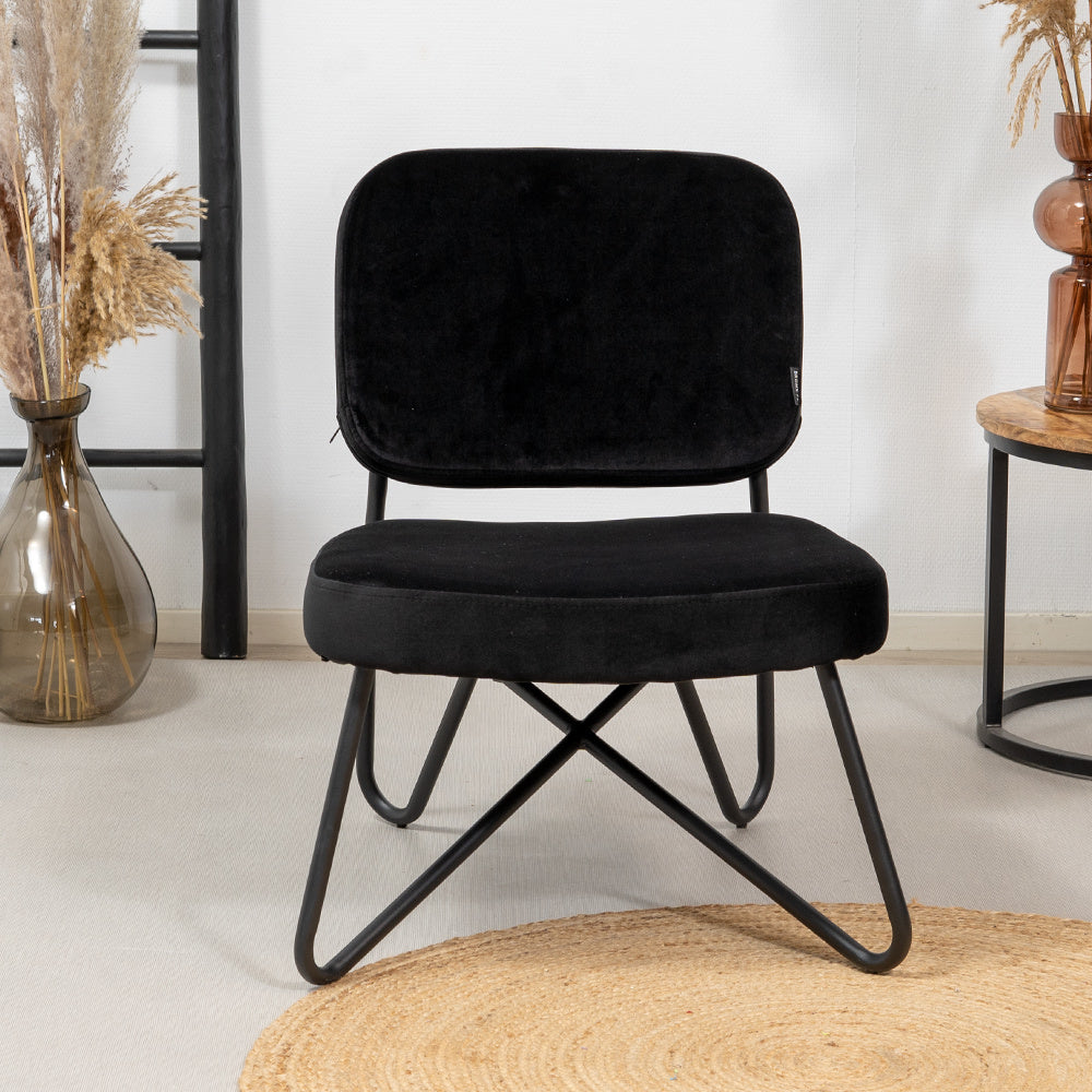 Velvet armchair Julia black