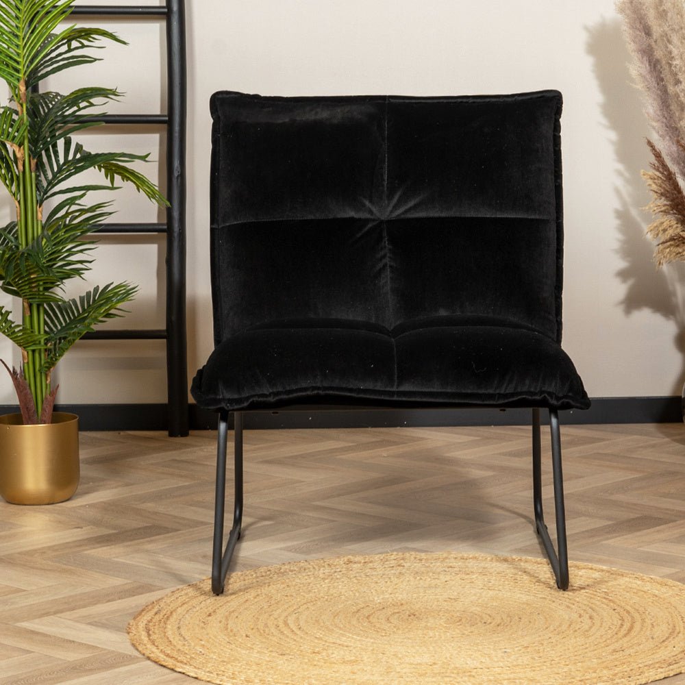 Velvet armchair Malaga black
