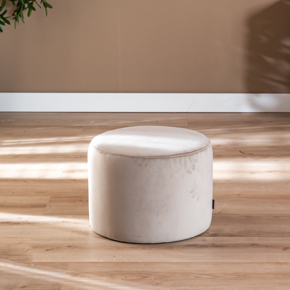 Velvet pouf Anna beige Champagne