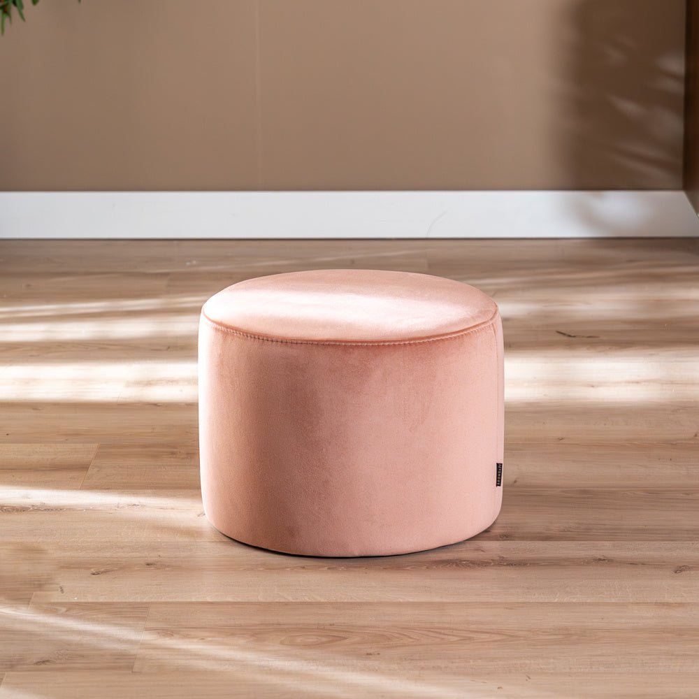 Velvet pouf Anna pink
