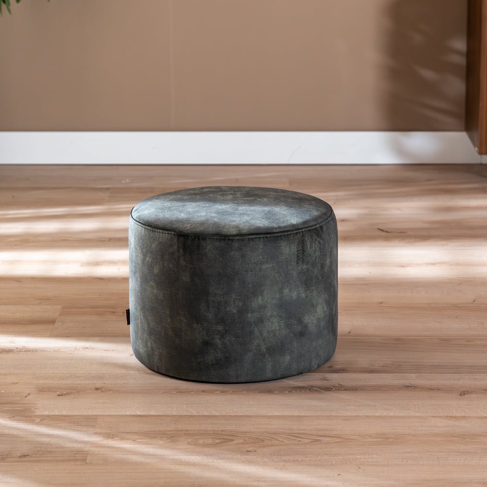 Velvet pouf Beau dark green