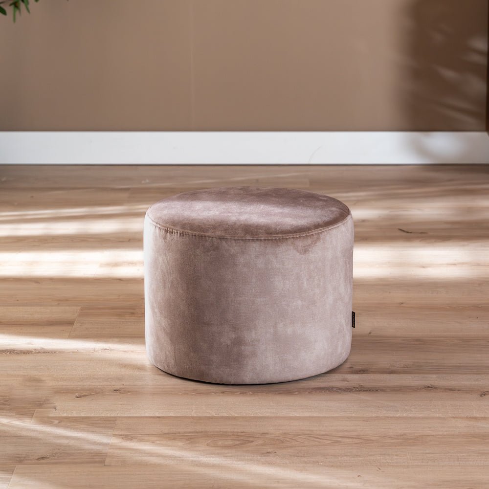 Velvet pouffe Beau taupe