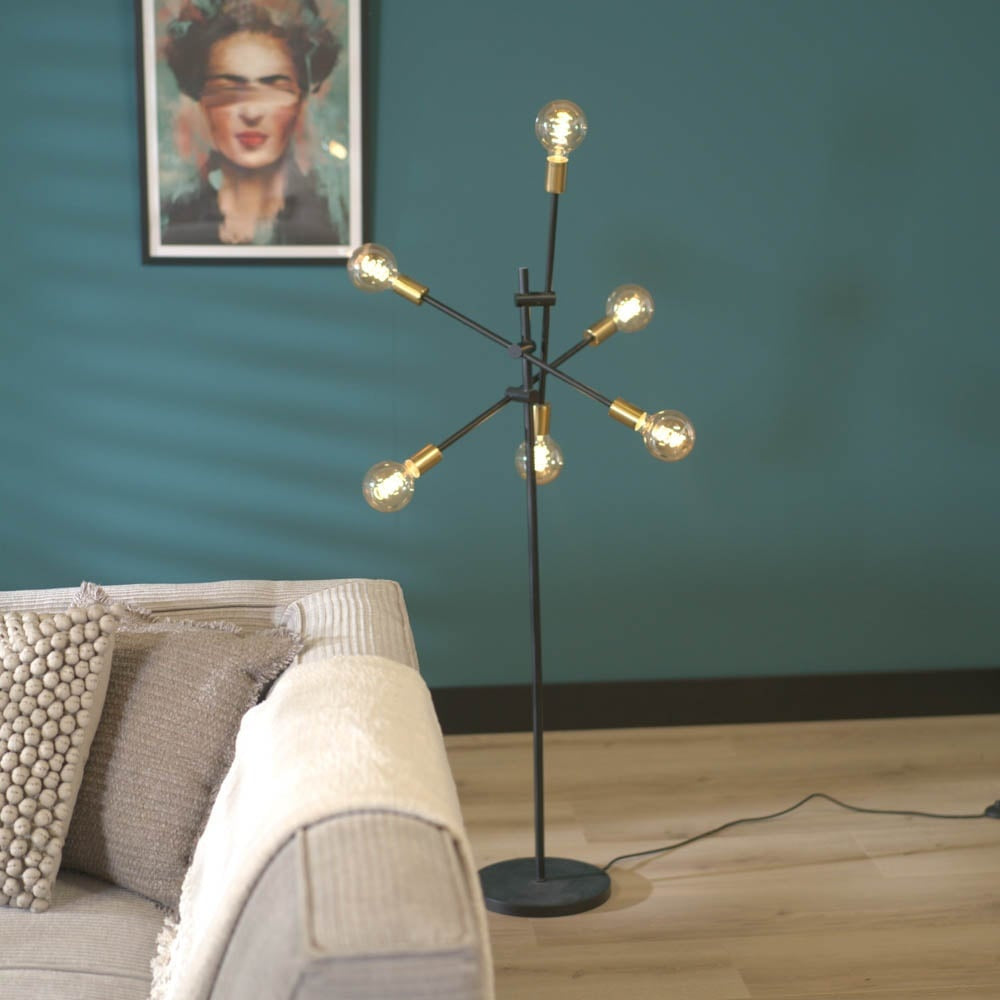 Floor lamp Harvey 6-light gold N.V.A. N/A