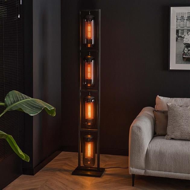 Floor lamp Hilda DH Interior Black LxWxH 190x41x29 Metal Atmospheric photo diagonal front view