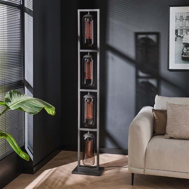 Floor lamp Hilda DH Interior Black LxWxH 190x41x29 Metal Atmospheric photo diagonal front view