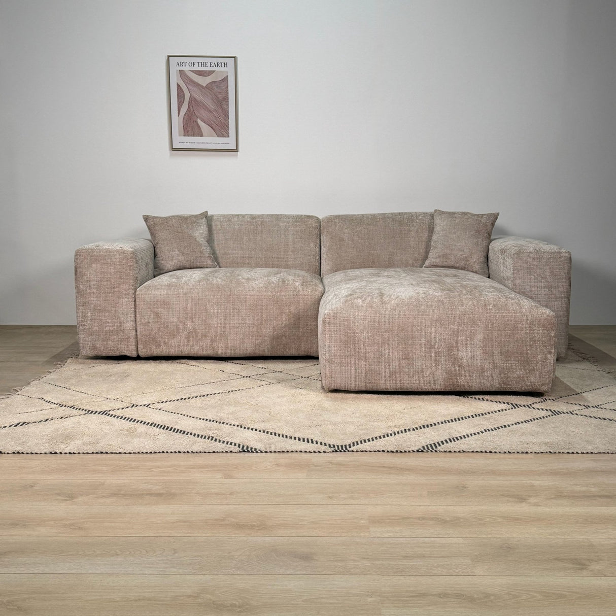 Corner sofa Wayne Chenille Taupe 260cm - Left & Right Mountable