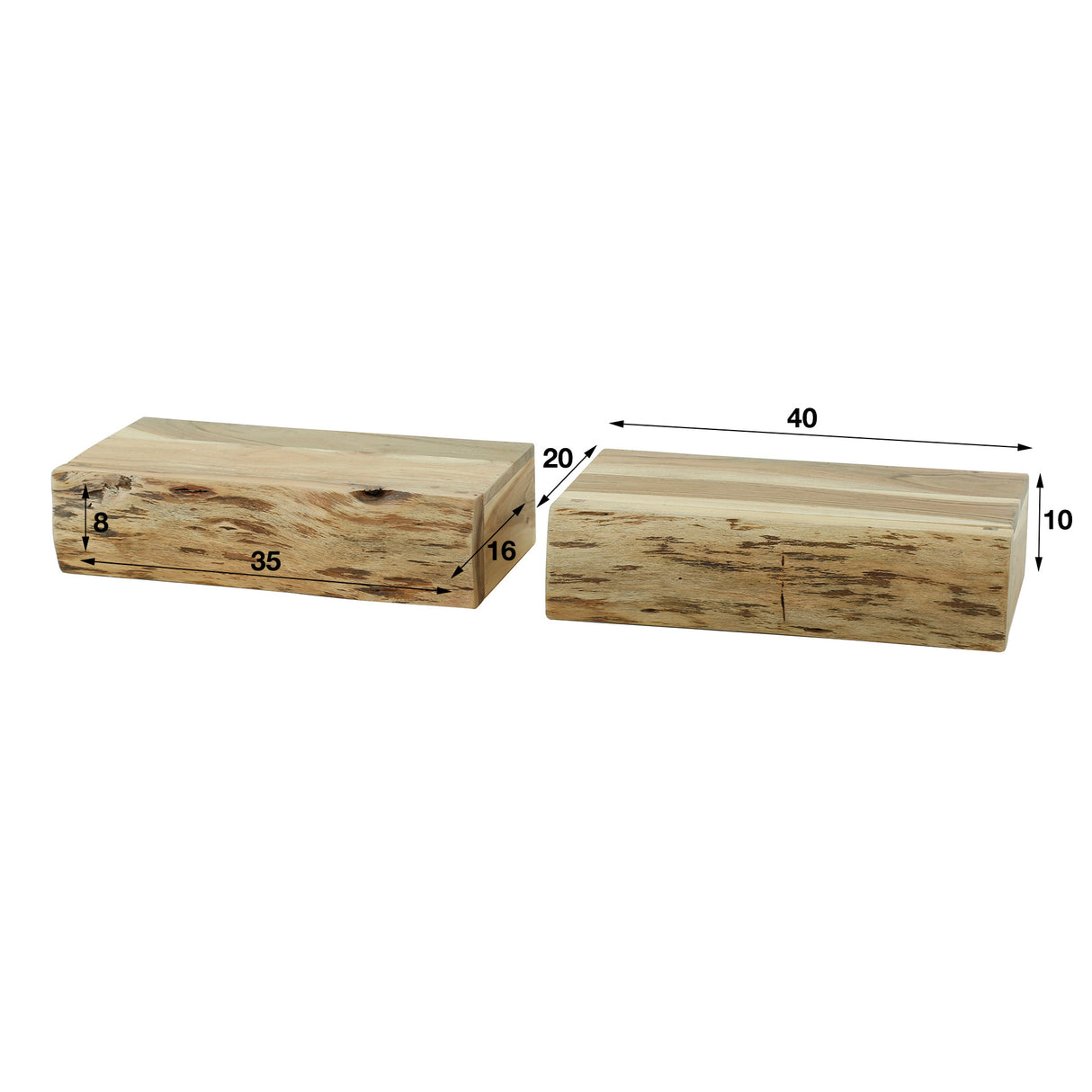 Bedside table Freya DH Interior Acacia LxWxH 45x25x25 Acacia wood White photo size indication
