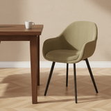 Modern Dining Chair Remy Velvet Green - With Armrests 