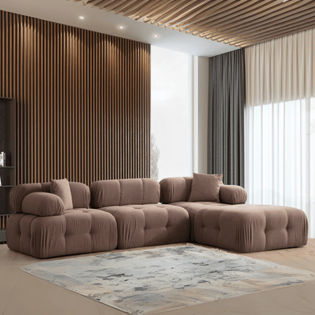 Modular Bank 3-seater with Hocker Doblo Cappuccino