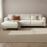 Modern Corner Sofa Left Beige Fabric Aniko with Chaise Lounge 238x142x78 cm 