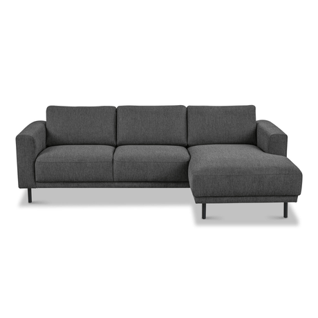 Modern Corner Sofa Right Anthracite Fabric Aniko with Chaise Longue 238x142x78 cm 