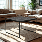 Bijzettafel Zwart Teakhout Vierkant Britt 60x60 cm