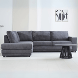3-seater corner sofa gabi rib fabric anthracite left