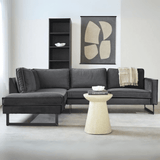 Corner sofa loose cushions anthracite velvet Quinn - left 