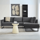 Corner sofa anthracite velvet loose cushions Quinn - right 