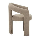 Design Dining Chair Sand Color Bouclé Maro - Fully Upholstered 