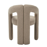 Design Dining Chair Sand Color Bouclé Maro - Fully Upholstered 