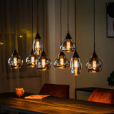 Kesi 8-Light Pendant Lamp Smoke Glass