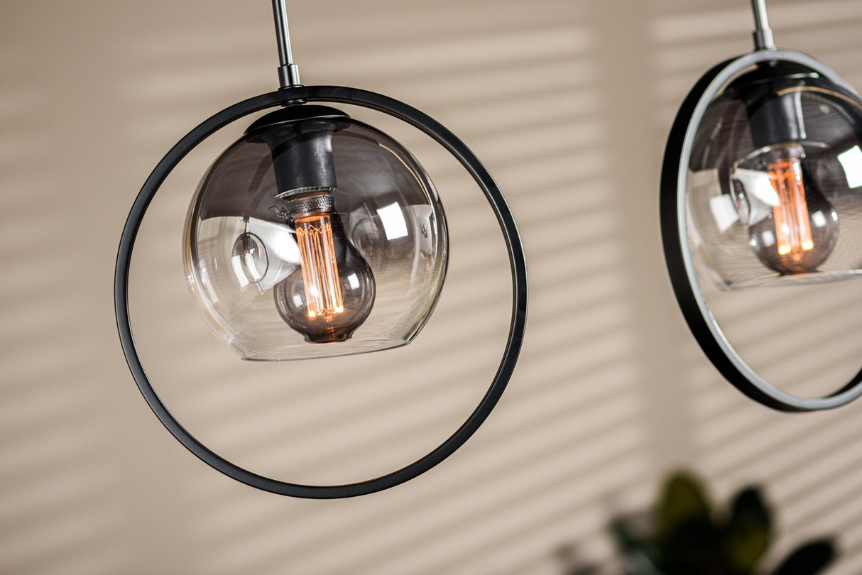 Hanging lamp Elif 3-light metal smoke glass