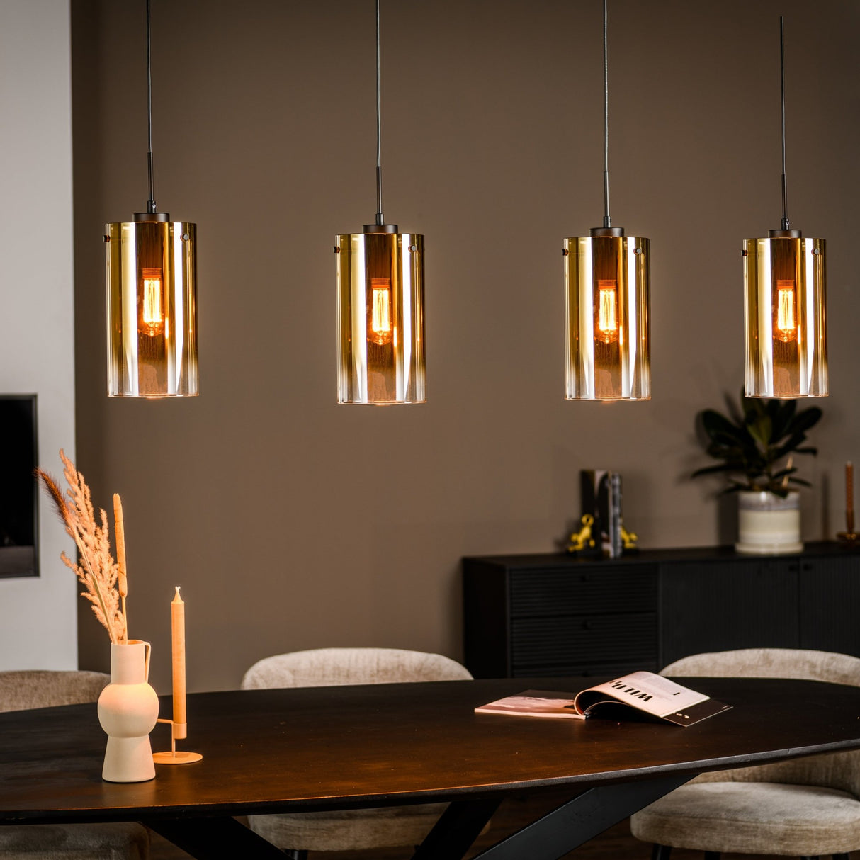 Celia Pendant Lamp Glass Gold