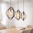 Hanging lamps - Hanging lamp Industrial - black - round metal - Otan 3 - light - Dimehouse