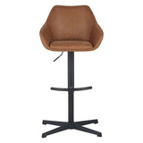 Venom bar stool Anthracite - Industrial rotating bar chair with armrest - Eco -Leer