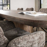 Danish Oval Dining Table Alo Acacia Wood Brown 300x120 cm 