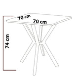 Elma dining table in walnut 70 x 70 cm Melamine-faced wood composite