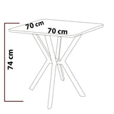 Elma eettafel zwart 70x70 cm Melamine gecoat houtcomposiet