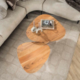 Coffee table set of 2 Mosi Organic Acacia wood Natural 