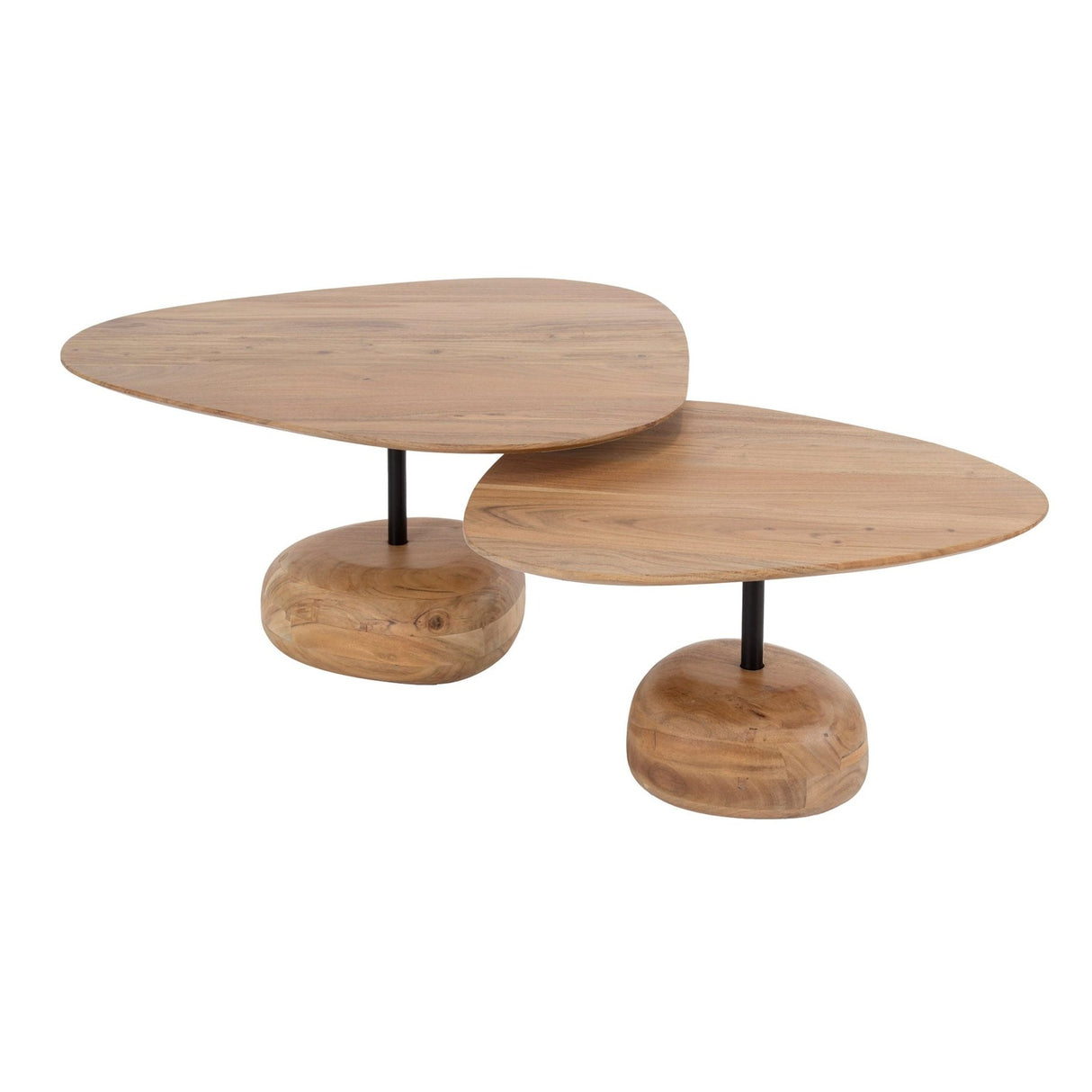 Coffee table set of 2 Mosi Organic Acacia wood Natural 