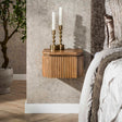 Bedside Tables - Floating Bedside Table Mango wood Sand 1 Drawer - Dimehouse