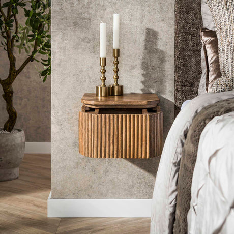 Floating Nightstand Mango wood Sand – 1 Drawer 