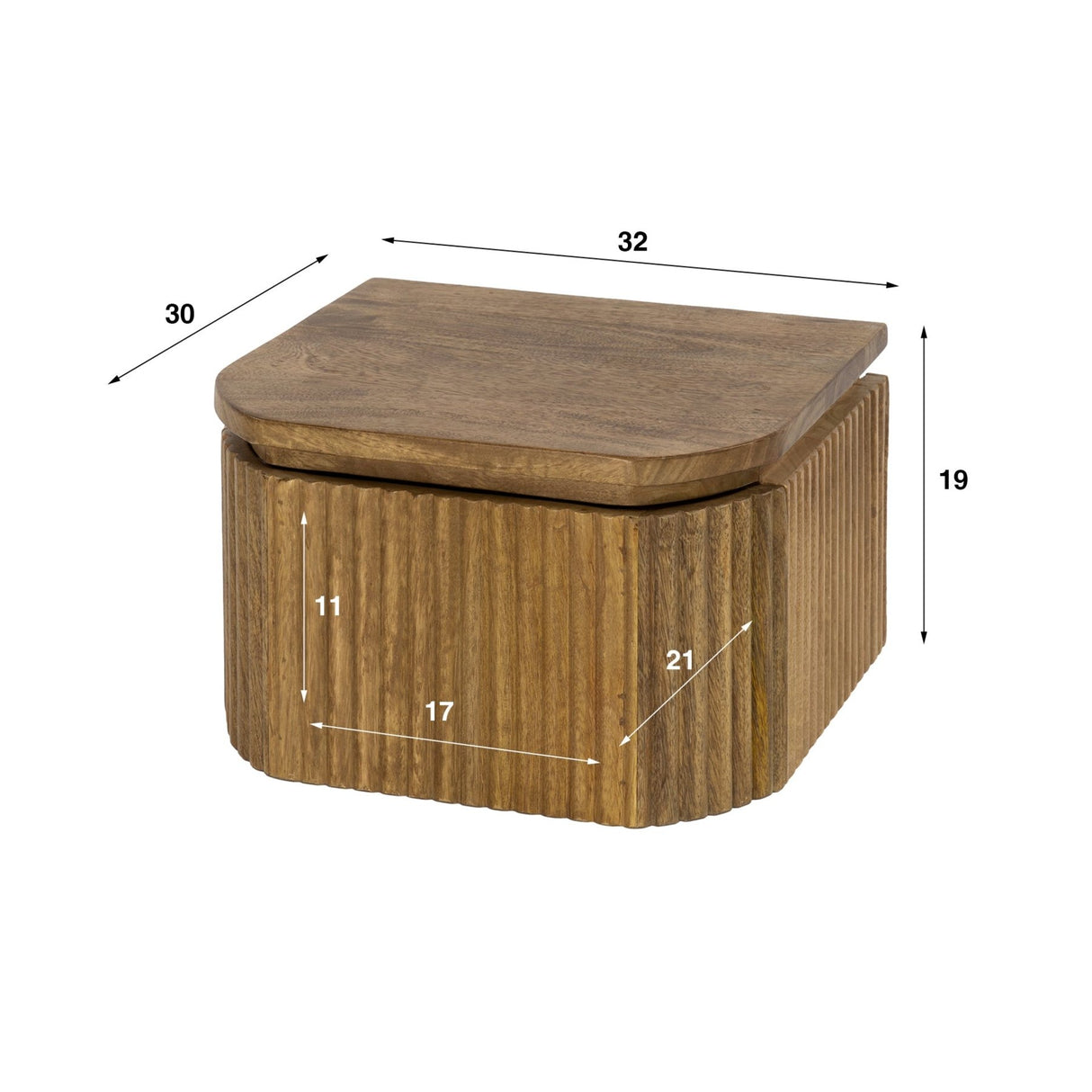 Floating Nightstand Mango wood Sand – 1 Drawer 