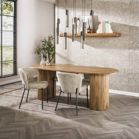 Dining Table Oval Mango Wood Maria 215x90 cm