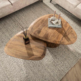 Mango Cove Triangular Coffee Table Set of 2 Solid Mango Sand 